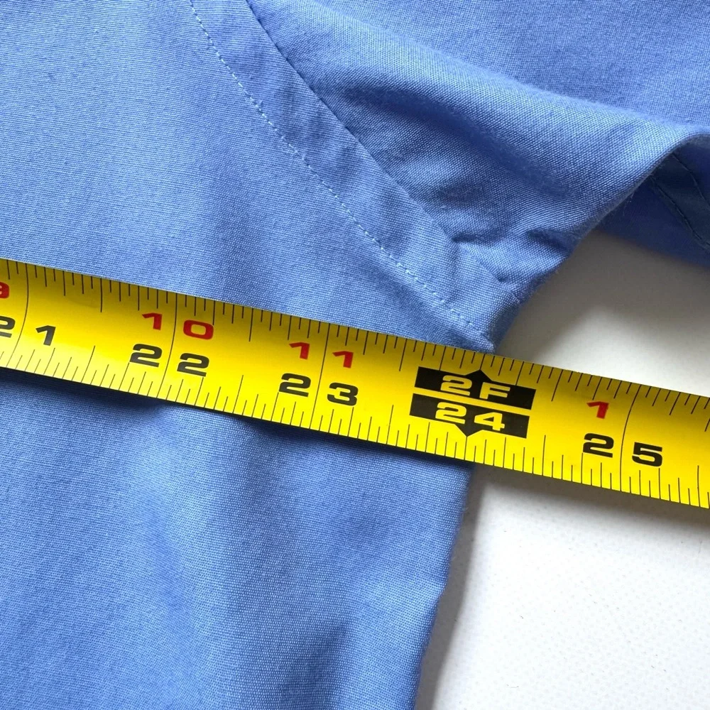 Arrow Wrinkle Free Half Sleeve Blue Men's Shirt Size 16-16 1/2 Large - Picture 8 of 11